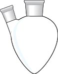 Flask, Pear Shape, Heavy Wall, 2-Neck, Micro